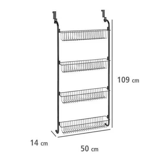 Wenko Türregal Mit 4 Körben Schwarz 12 Wenko Türregal Mit 4 Körben Schwarz – Bild 10