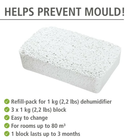 WENKO 3er Set Nachfüllpack Für Raumentfeuchter, Granulat-Block Für Bis Zu 1,4 L Feuchtigkeit | Nachfüllblock Ideal Für Auto, Dachboden, Garage, Keller, Waschküche, Zimmer, Wohnwagen Bis 80 M³ 17 WENKO 3er Set Nachfüllpack Für Raumentfeuchter, Granulat-Block Für Bis Zu 1,4 L Feuchtigkeit | Nachfüllblock Ideal Für Auto, Dachboden, Garage, Keller, Waschküche, Zimmer, Wohnwagen Bis 80 M³ – Bild 15