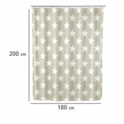 Wenko Anti-Schimmel Duschvorhang Stella Taupe -Günstiges Wenko Geschäft unnamed file 13955