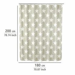 Wenko Anti-Schimmel Duschvorhang Stella Taupe -Günstiges Wenko Geschäft unnamed file 13956