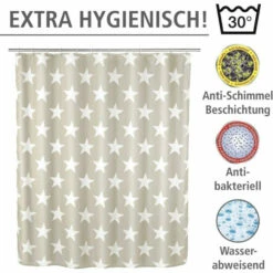 Wenko Anti-Schimmel Duschvorhang Stella Taupe -Günstiges Wenko Geschäft unnamed file 13957
