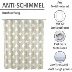 Wenko Anti-Schimmel Duschvorhang Stella Taupe -Günstiges Wenko Geschäft unnamed file 13962