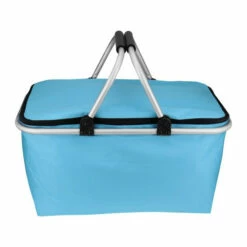 WENKO Thermo Einkaufskorb - 25 Liter - 24 X 28 X 48 Cm (HxLxB), Bis 25 Kg Tragkraft, Abdeckung Mit Reißverschluss , Verschiedene Farben Wählbar, Farbe:Blau