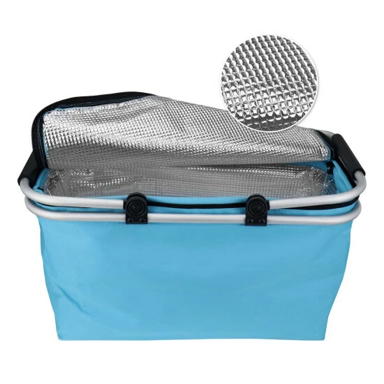 WENKO Thermo Einkaufskorb - 25 Liter - 24 X 28 X 48 Cm (HxLxB), Bis 25 Kg Tragkraft, Abdeckung Mit Reißverschluss , Verschiedene Farben Wählbar, Farbe:Blau 4 WENKO Thermo Einkaufskorb - 25 Liter - 24 X 28 X 48 Cm (HxLxB), Bis 25 Kg Tragkraft, Abdeckung Mit Reißverschluss , Verschiedene Farben Wählbar, Farbe:Blau – Bild 2