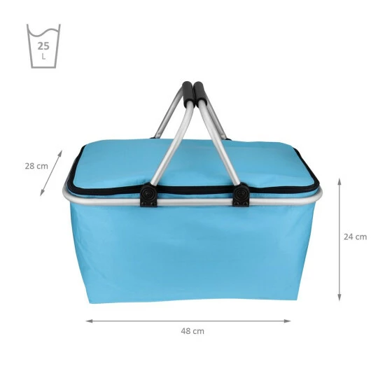 WENKO Thermo Einkaufskorb - 25 Liter - 24 X 28 X 48 Cm (HxLxB), Bis 25 Kg Tragkraft, Abdeckung Mit Reißverschluss , Verschiedene Farben Wählbar, Farbe:Blau 6 WENKO Thermo Einkaufskorb - 25 Liter - 24 X 28 X 48 Cm (HxLxB), Bis 25 Kg Tragkraft, Abdeckung Mit Reißverschluss , Verschiedene Farben Wählbar, Farbe:Blau – Bild 4