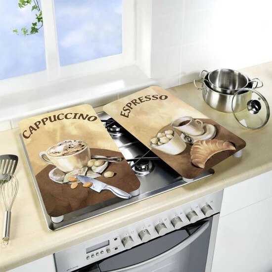 Wenko Herdabdeckplatte Universal Kaffee 2er Set 13 Wenko Herdabdeckplatte Universal Kaffee 2er Set – Bild 11