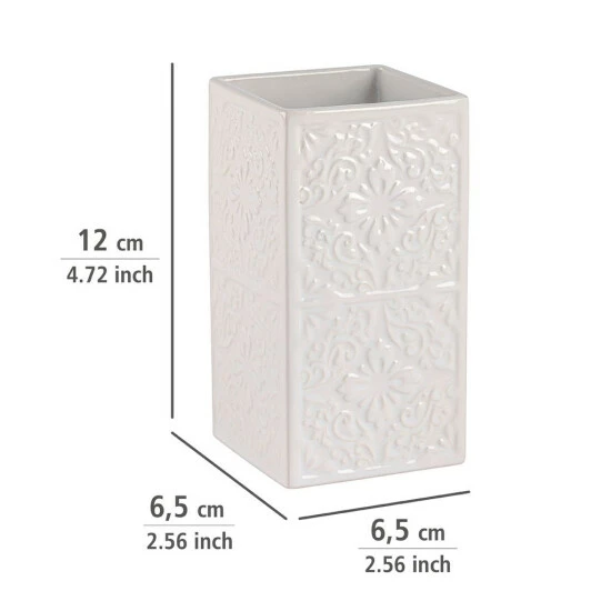 Wenko Zahnputzbecher Cordoba Weiß Keramik 7 Wenko Zahnputzbecher Cordoba Weiß Keramik – Bild 5