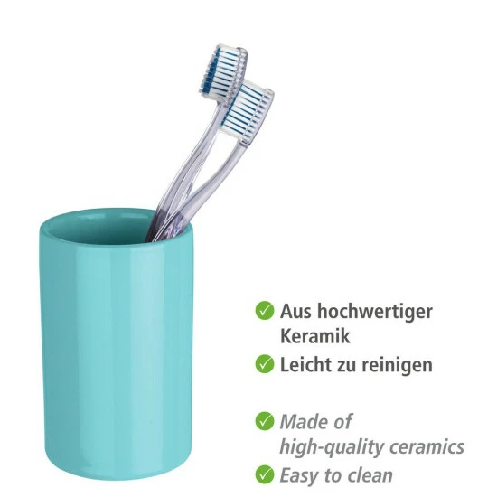 Wenko Zahnputzbecher Polaris Pastel Blue Keramik 4 Wenko Zahnputzbecher Polaris Pastel Blue Keramik – Bild 2