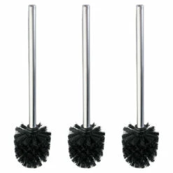 Wenko WC-Bürste Mit Edelstahlstiel Glänzend 3er Set, Ø 8 X 35 Cm
