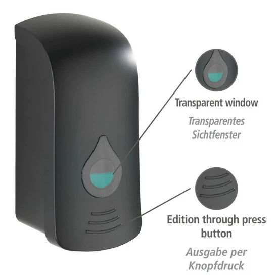 Wenko Desinfektionsmittel-Spender Ranera L Schwarz 5 Wenko Desinfektionsmittel-Spender Ranera L Schwarz – Bild 3