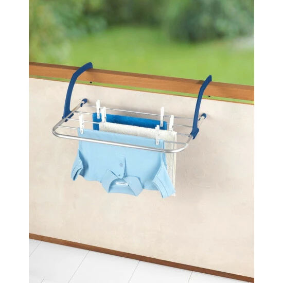 Wenko Balkonwäschetrockner Alu & Reinigungsschwamm, 2er Set 6 Wenko Balkonwäschetrockner Alu & Reinigungsschwamm, 2er Set – Bild 4