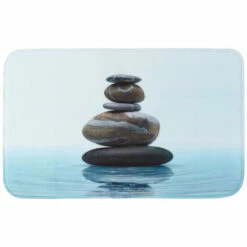 WENKO 20949100 Badteppich Meditation - Duschvorleger, 100 % Polyester, Mehrfarbig