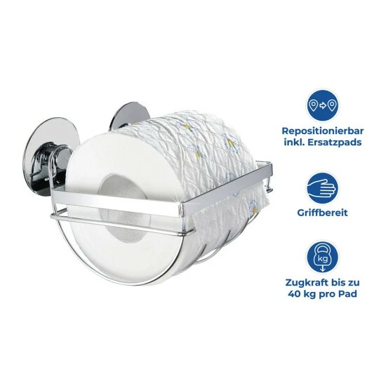 Wenko TurboFIX Edelstahl Toilettenpapierhalter 4 Wenko TurboFIX Edelstahl Toilettenpapierhalter – Bild 2