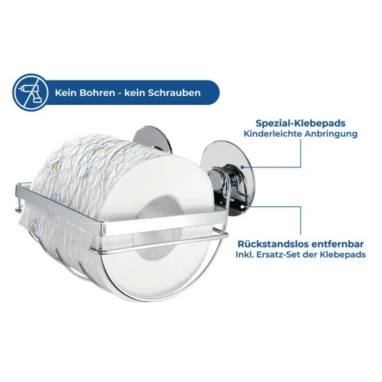 Wenko TurboFIX Edelstahl Toilettenpapierhalter 7 Wenko TurboFIX Edelstahl Toilettenpapierhalter – Bild 5