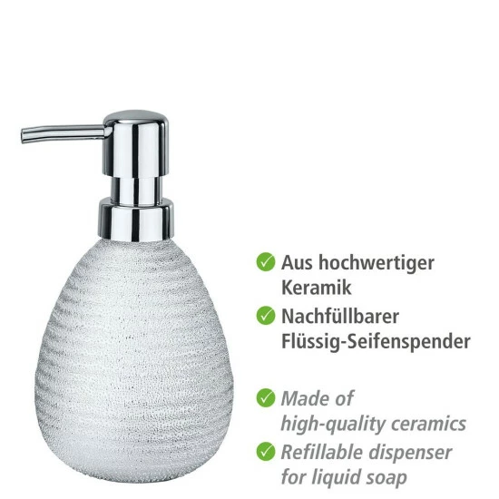 Wenko Seifenspender Polaris Juwel Silber Keramik 5 Wenko Seifenspender Polaris Juwel Silber Keramik – Bild 3