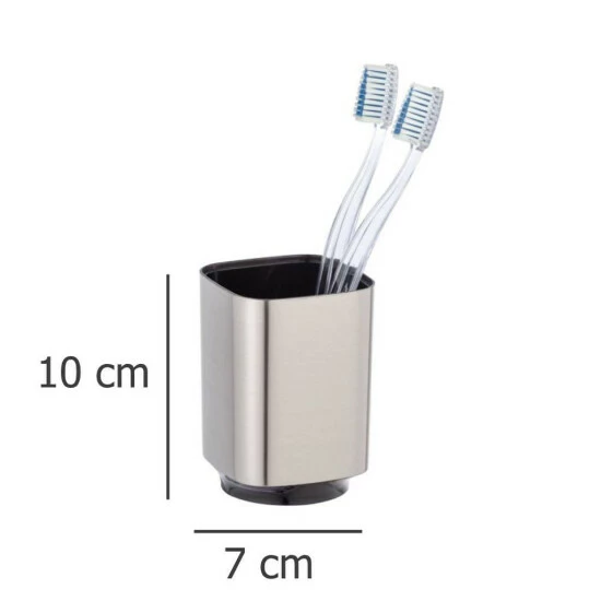 Wenko Zahnputzbecher Auron Silber 8 Wenko Zahnputzbecher Auron Silber – Bild 6