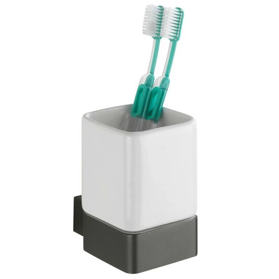 Wenko Zahnputzbecher Montella Anthrazit 2er Set 11 Wenko Zahnputzbecher Montella Anthrazit 2er Set – Bild 9