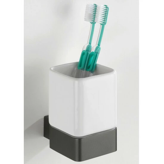 Wenko Zahnputzbecher Montella Anthrazit 2er Set 12 Wenko Zahnputzbecher Montella Anthrazit 2er Set – Bild 10