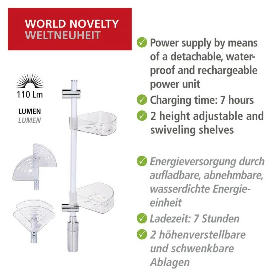 Wenko LED Duscheckregal, 74 Cm 8 Wenko LED Duscheckregal, 74 Cm – Bild 6