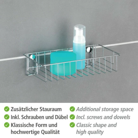 Wenko Vacuum-Loc® Adapter Im 2er Set & Wandablage Classic, Chrom 4 Wenko Vacuum-Loc® Adapter Im 2er Set & Wandablage Classic, Chrom – Bild 2