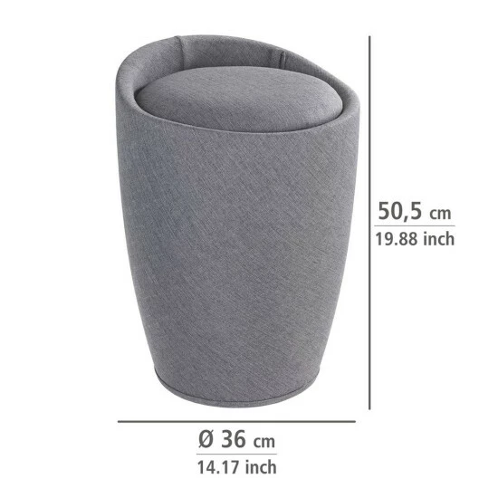 Wenko Hocker Candy Grey Leinenoptik, Mit Wäschesack 9 Wenko Hocker Candy Grey Leinenoptik, Mit Wäschesack – Bild 7