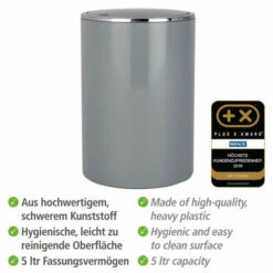 Wenko Schwingdeckeleimer Inca Grau 2er Set -Günstiges Wenko Geschäft unnamed file 15551