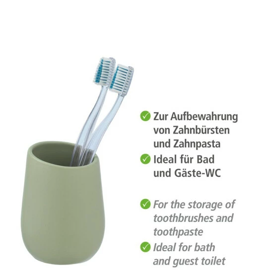 Wenko Zahnputzbecher Badi Lindgrün Keramik 7 Wenko Zahnputzbecher Badi Lindgrün Keramik – Bild 5