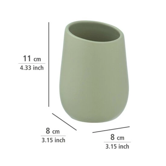 Wenko Zahnputzbecher Badi Lindgrün Keramik 8 Wenko Zahnputzbecher Badi Lindgrün Keramik – Bild 6