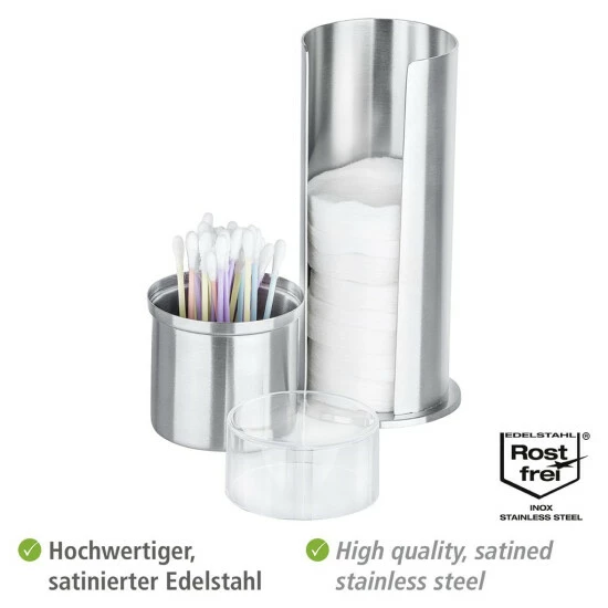 Wenko Wattepad- Und Ohrstäbchenhalter Firenze Edelstahl 5 Wenko Wattepad- Und Ohrstäbchenhalter Firenze Edelstahl – Bild 3