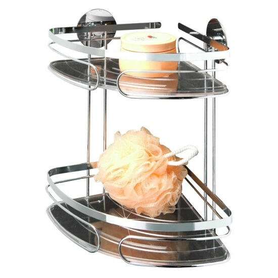 Wenko TurboFIX Edelstahl Eckregal 2 Ablagen 3 Wenko TurboFIX Edelstahl Eckregal 2 Ablagen