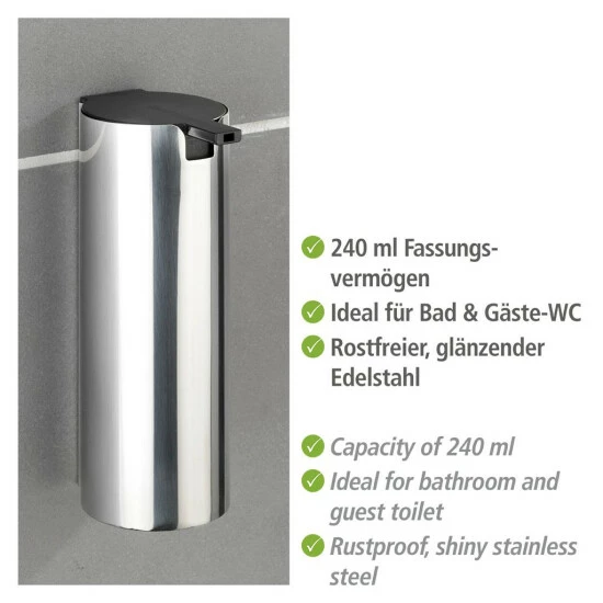 Wenko Turbo-Loc® Edelstahl Seifenspender Detroit 8 Wenko Turbo-Loc® Edelstahl Seifenspender Detroit – Bild 6