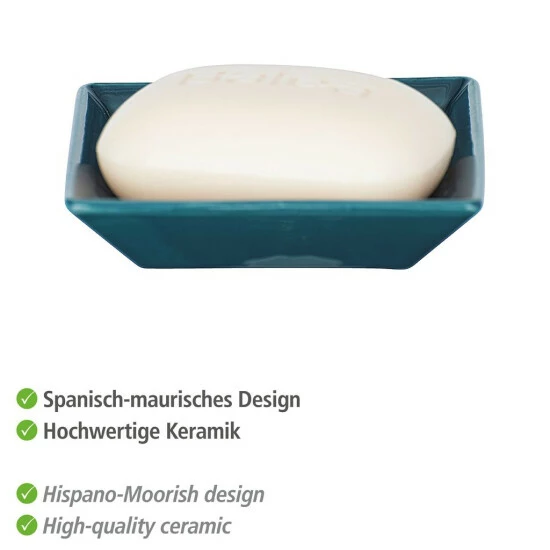 Wenko Seifenablage Cordoba Blau Keramik 4 Wenko Seifenablage Cordoba Blau Keramik – Bild 2