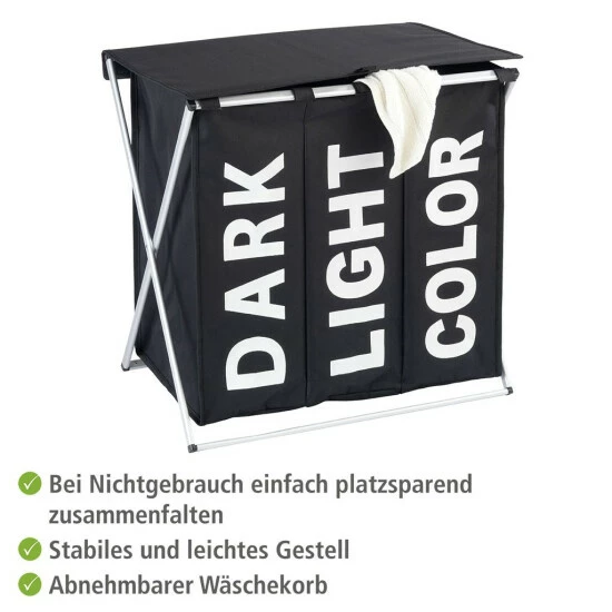 Wenko Wäschesammler Trio Top Schwarz 10 Wenko Wäschesammler Trio Top Schwarz – Bild 8
