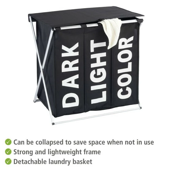 Wenko Wäschesammler Trio Top Schwarz 11 Wenko Wäschesammler Trio Top Schwarz – Bild 9