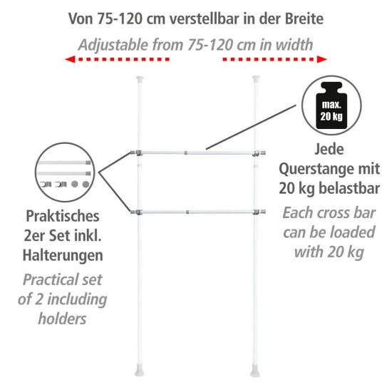 Wenko Kleiderstange Herkules 2er 13 Wenko Kleiderstange Herkules 2er – Bild 11