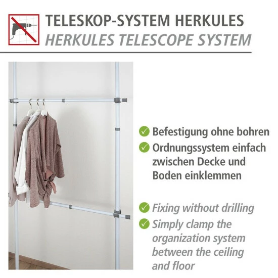 Wenko Kleiderstange Herkules 2er 14 Wenko Kleiderstange Herkules 2er – Bild 12