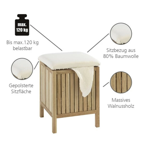 WENKO Wäschesammler Und Hocker Norway | Inkl. 2er Set Reinigungsschwämme Gratis 3 WENKO Wäschesammler Und Hocker Norway | Inkl. 2er Set Reinigungsschwämme Gratis