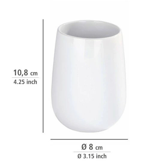 Wenko Zahnputzbecher Malta Weiß Keramik 7 Wenko Zahnputzbecher Malta Weiß Keramik – Bild 5