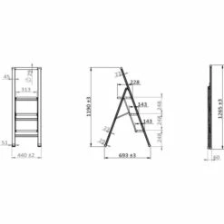 Wenko Alu-Design Klapptrittleiter 3-stufig Schwarz -Günstiges Wenko Geschäft unnamed file 1727