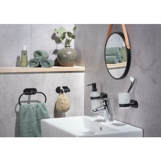 Wenko Turbo-Loc® Edelstahl Handtuchring Orea Black Matt 6 Wenko Turbo-Loc® Edelstahl Handtuchring Orea Black Matt – Bild 4