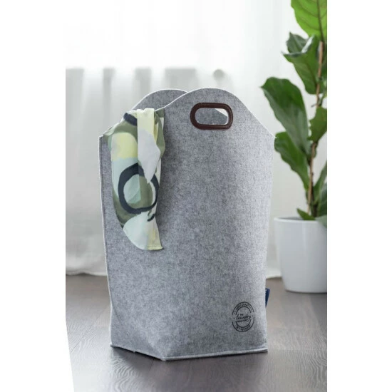 Wenko Wäschesammler Filz Grau 9 Wenko Wäschesammler Filz Grau – Bild 7