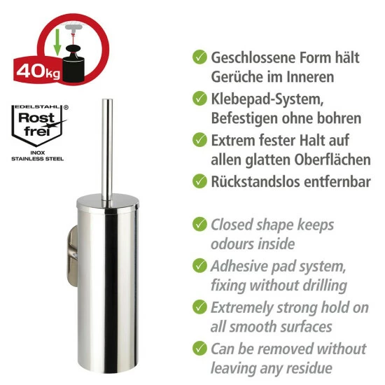 Wenko Turbo-Loc® Edelstahl WC-Garnitur Orea Shine Geschlossen 6 Wenko Turbo-Loc® Edelstahl WC-Garnitur Orea Shine Geschlossen – Bild 4