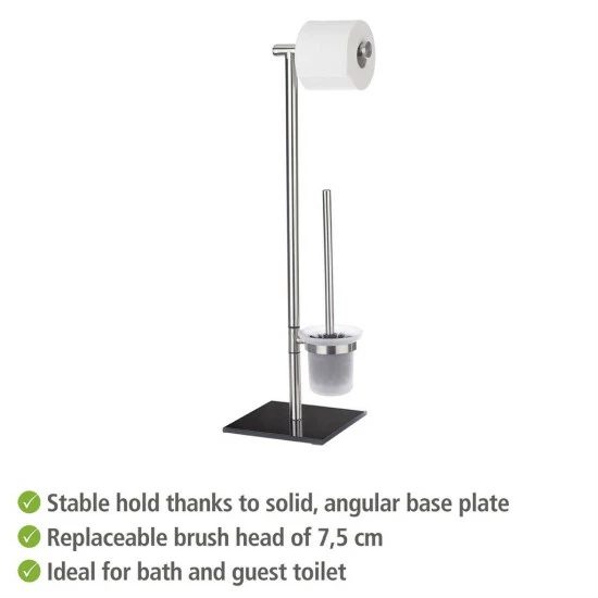 Wenko Stand WC-Garnitur Lima Edelstahl 7 Wenko Stand WC-Garnitur Lima Edelstahl – Bild 5
