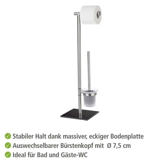 Wenko Stand WC-Garnitur Lima Edelstahl 8 Wenko Stand WC-Garnitur Lima Edelstahl – Bild 6
