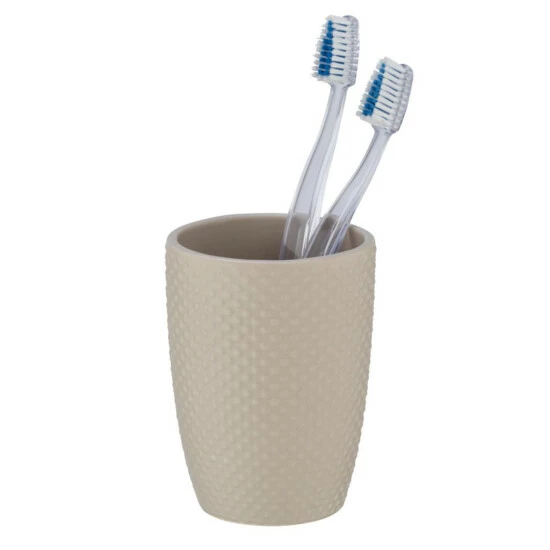 Wenko Zahnputzbecher Punto Sand 3 Wenko Zahnputzbecher Punto Sand