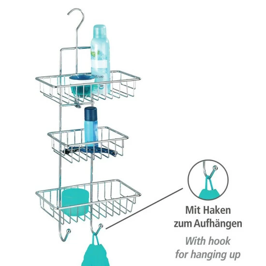 Wenko Duschcaddy Milano 3 Ablagen 2 Haken 8 Wenko Duschcaddy Milano 3 Ablagen 2 Haken – Bild 6