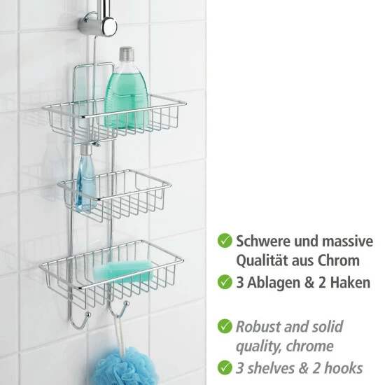 Wenko Duschcaddy Milano 3 Ablagen 2 Haken 9 Wenko Duschcaddy Milano 3 Ablagen 2 Haken – Bild 7