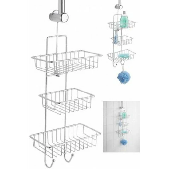 Wenko Duschcaddy Milano 3 Ablagen 2 Haken 15 Wenko Duschcaddy Milano 3 Ablagen 2 Haken – Bild 13