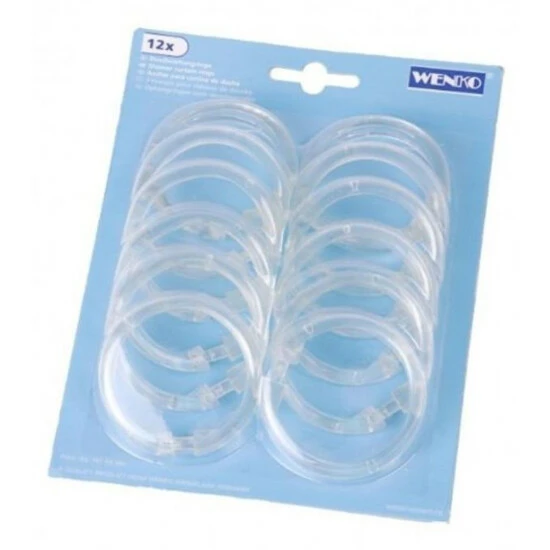 Wenko Duschvorhangringe Groß Transparent 12er Set 5 Wenko Duschvorhangringe Groß Transparent 12er Set – Bild 3