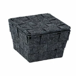 Wenko Aufbewahrungskorb Mit Deckel Adria Feltro Mini Anthrazit